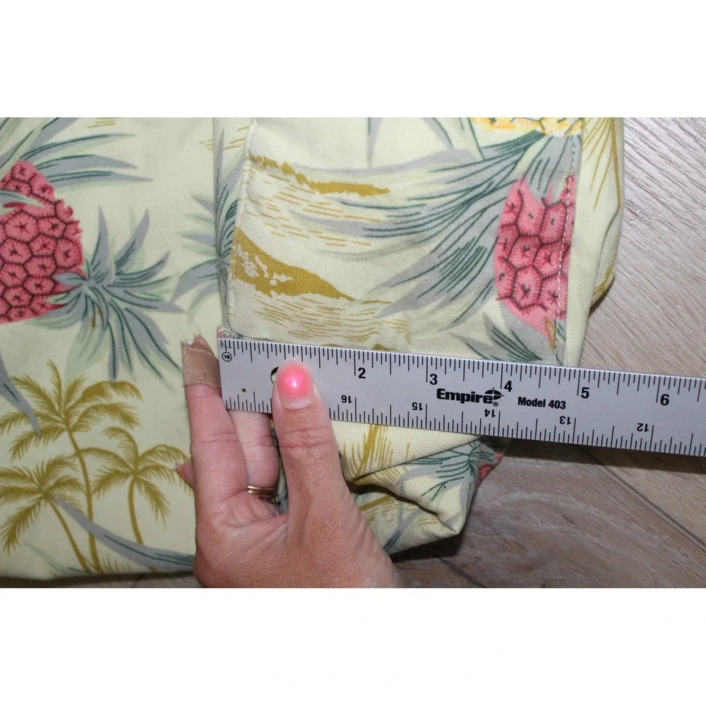 VTG‎ Tommy Bahama Tropical Pineapple Cotton Canvas Hobo Shoulder Bag Green